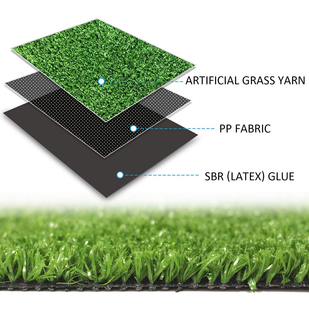 Artificial Grass Turf Lawn-5 Feet x 8 Feet, 0.4" Indoor Outdoor Rug Synthetic Grass Mat Fake Grass