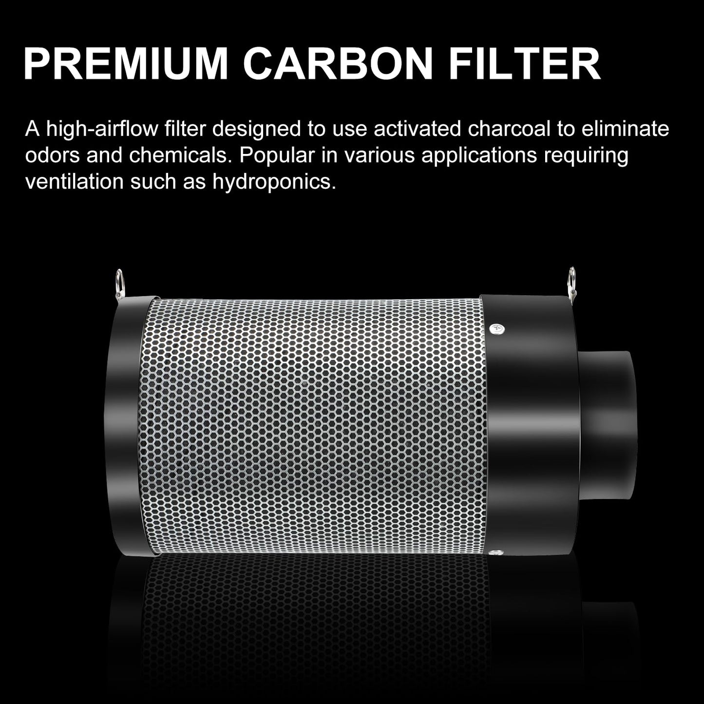 ATOUR 4 Inch Air Carbon Filter with Australian Virgin Charcoal – Odor Control. Built-in 5.5" Quiet Fan with Speed Control, for Inline Duct Fans & Grow Tents. Includes Vent Cover + Pre-Filter 4"x13.4"
