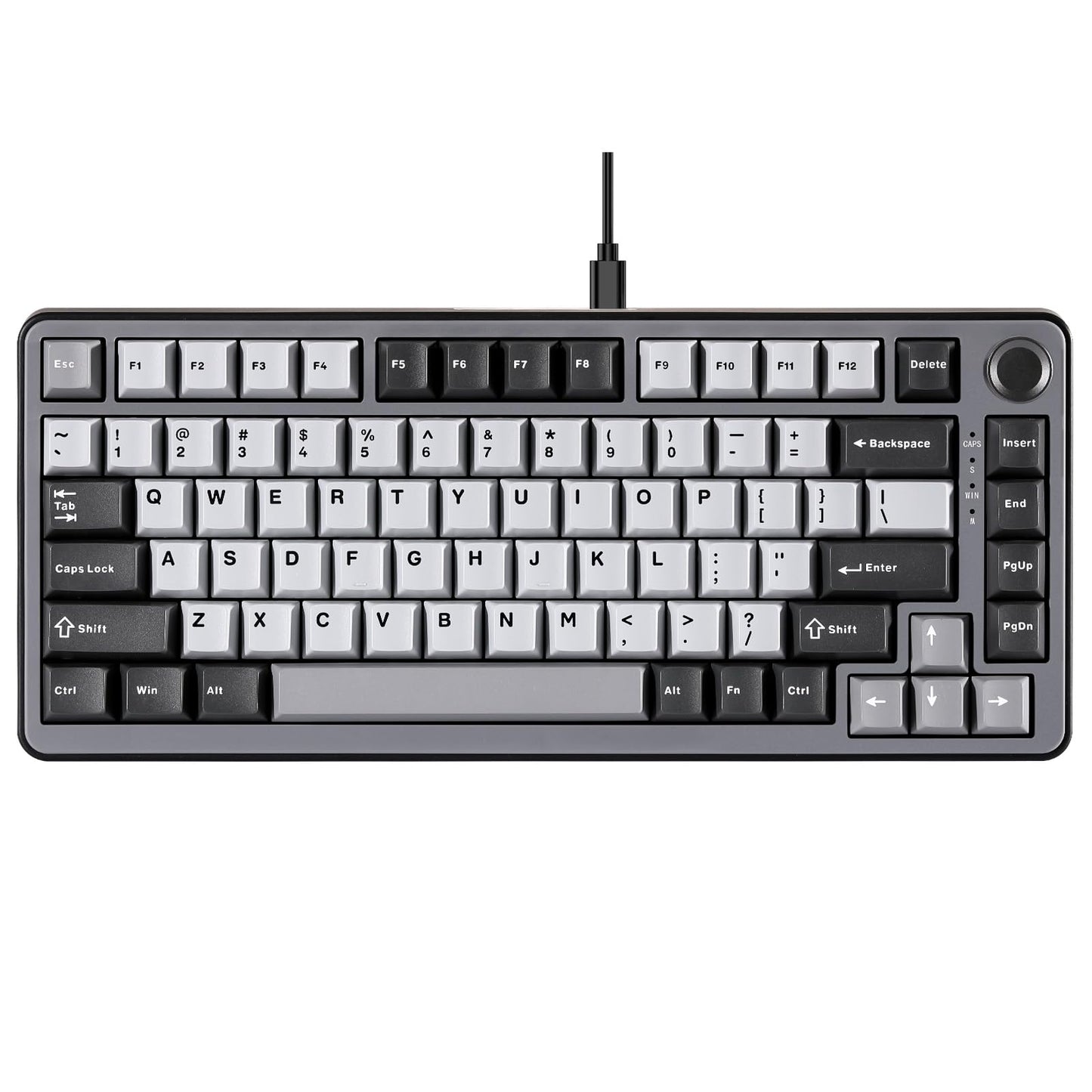 YUNZII RT75 Rapid Trigger Gaming Keyboard,Hall Effect Magnetic Switch,Adjustable Actuation Esports,75% TKL Layout with Knob,RGB Backlit, PBT Keycaps for Mac/Win (Black, Outemu Switch)