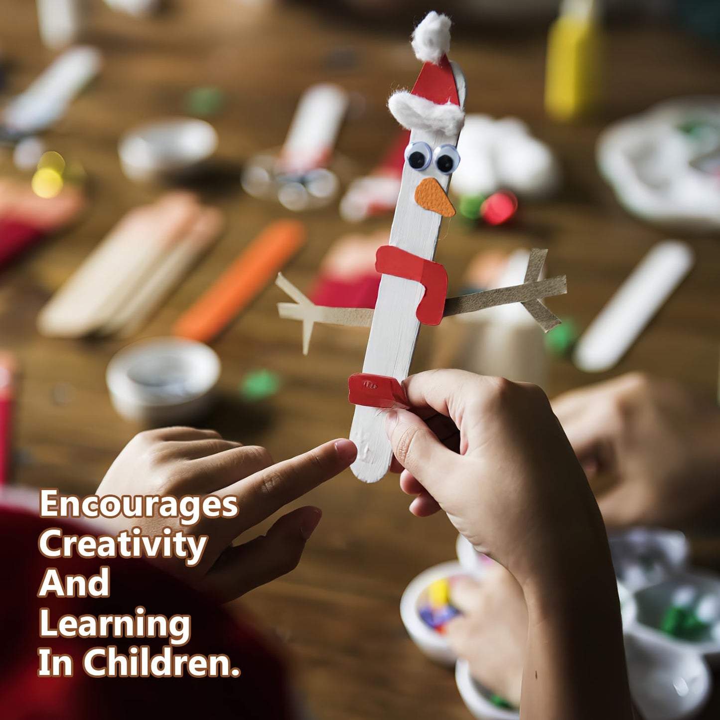 2000 Pcs Wooden Popsicle Sticks for Crafts, 4.5 Inch Ice Cream Sticks Bulk, Natural Wood Craft Sticks for Hair Removal Tongue Depressor Wax Applicator DIY Craft