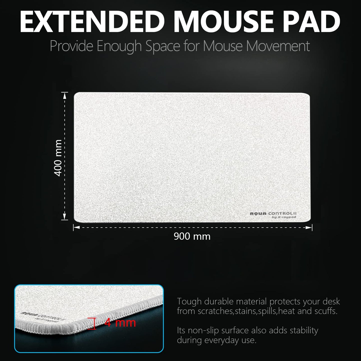X-Raypad Aqua Control 2 Gaming Mouse Pad, Ultra-High Precision Mouse Pad with Perfect Speed and Control Capability, Consistent X and Y Glide, Designed for Fps Players with Low DPI Requirements