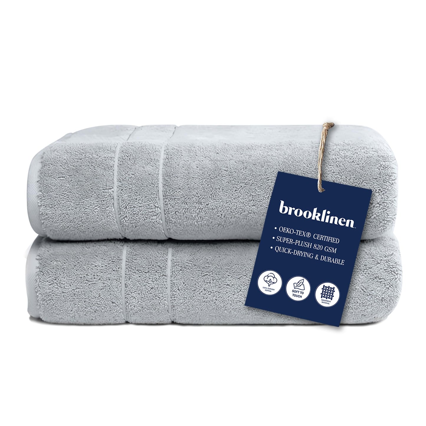 Brooklinen Washclothes, Smoke Super-Plush - Set of 2