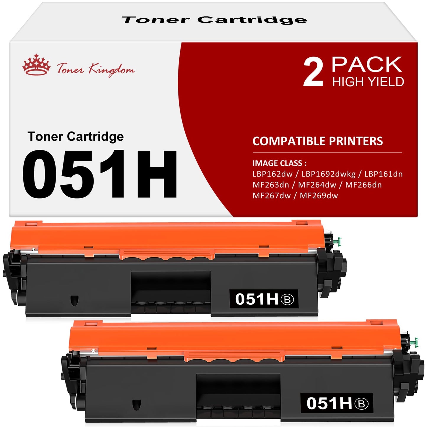 051H Toner Cartridge Replacement for Canon 051H (2169C002) 051 H CRG-051 H Toner Cartridges Work with Canon Imageclass MF264dw MF267dw LBP162dw MF269dw MF266dn LBP161dn LBP1692dwkg(2 Black)