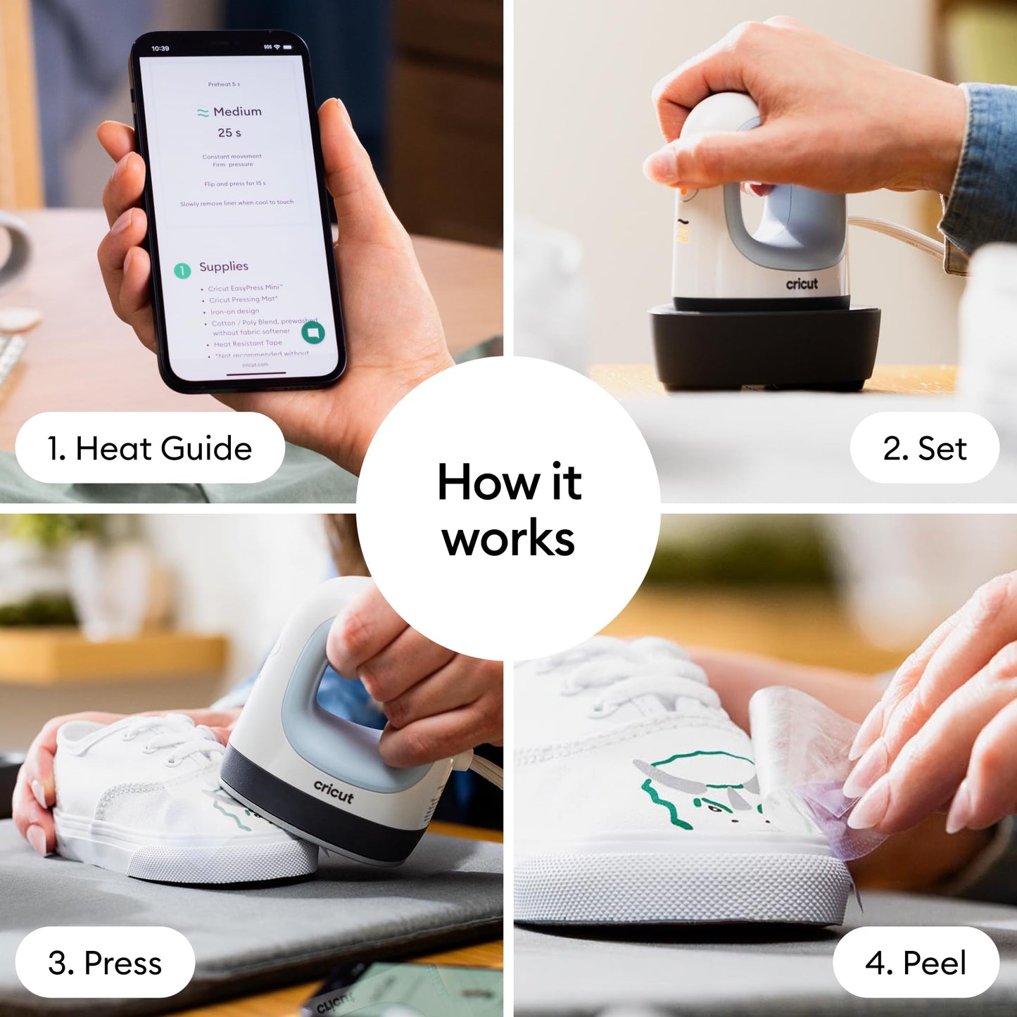 Cricut EasyPress Mini Heat Press + Heat Press Mat - for Pressing Small Objects Like Shoes, Stuffed Animals, Hats & More - 3 Heat Settings & Precision Tip - Compact & Lightweight - Zen Blue