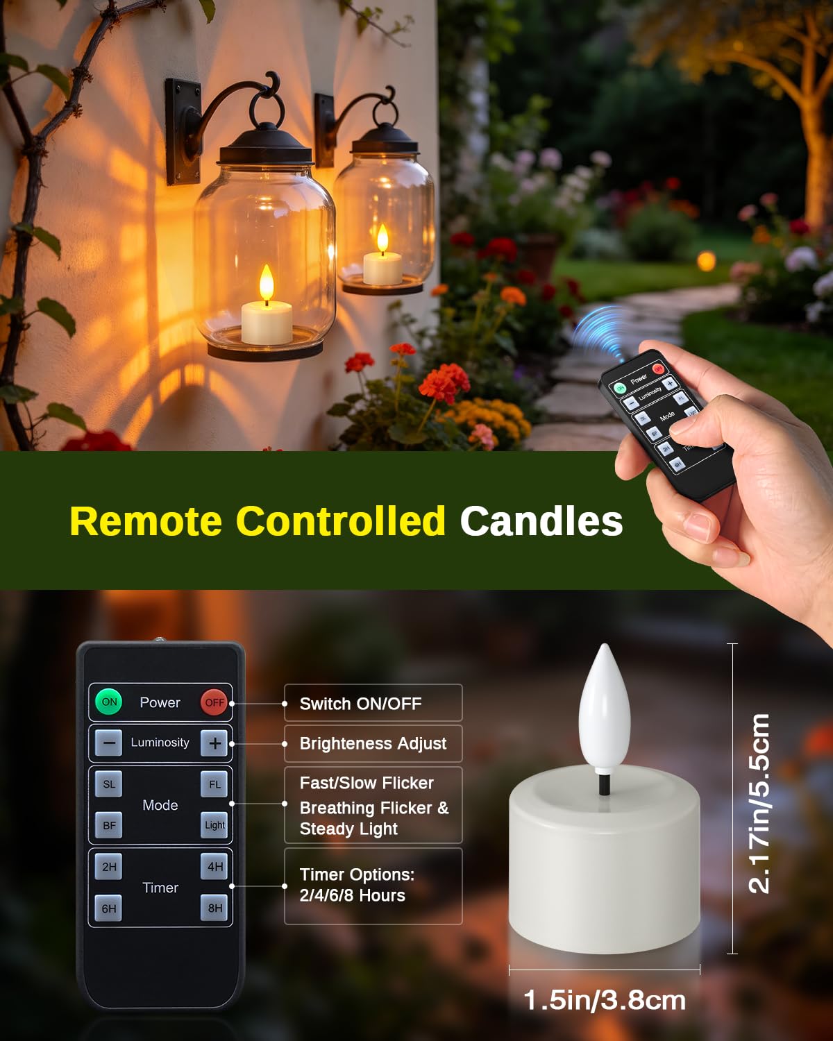 SoulBay Rechargeable Flameless Candles, Magnetic Waterproof LED Tea Lights with Charging Tray, Remote & Timer, 100H Flickering Votive Fake Candles for Bathroom, Holiday & Xmas Decor