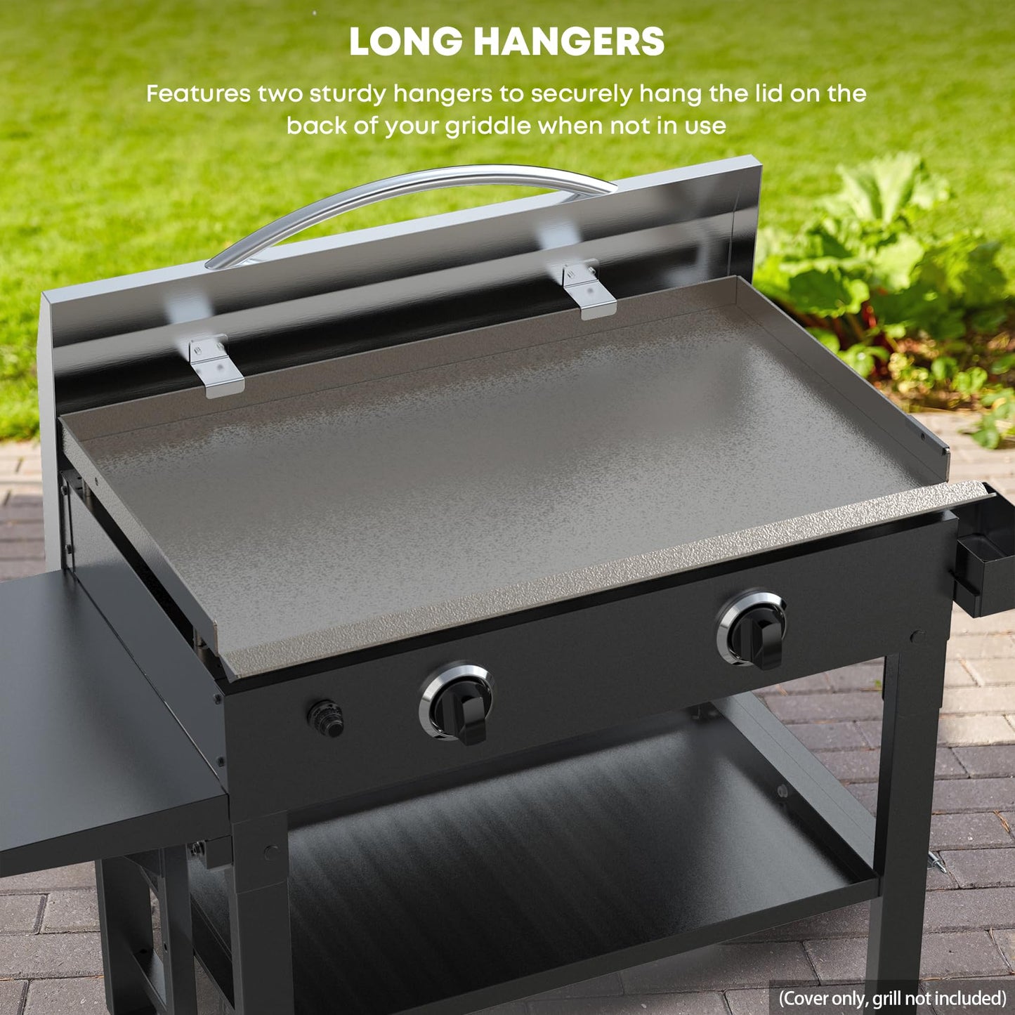 Stanbroil 28 Inch Stainless Steel Flat Top Griddle Cover with Handle for Blackstone 28” Front or Rear Grease Griddle and Other Similar Grills