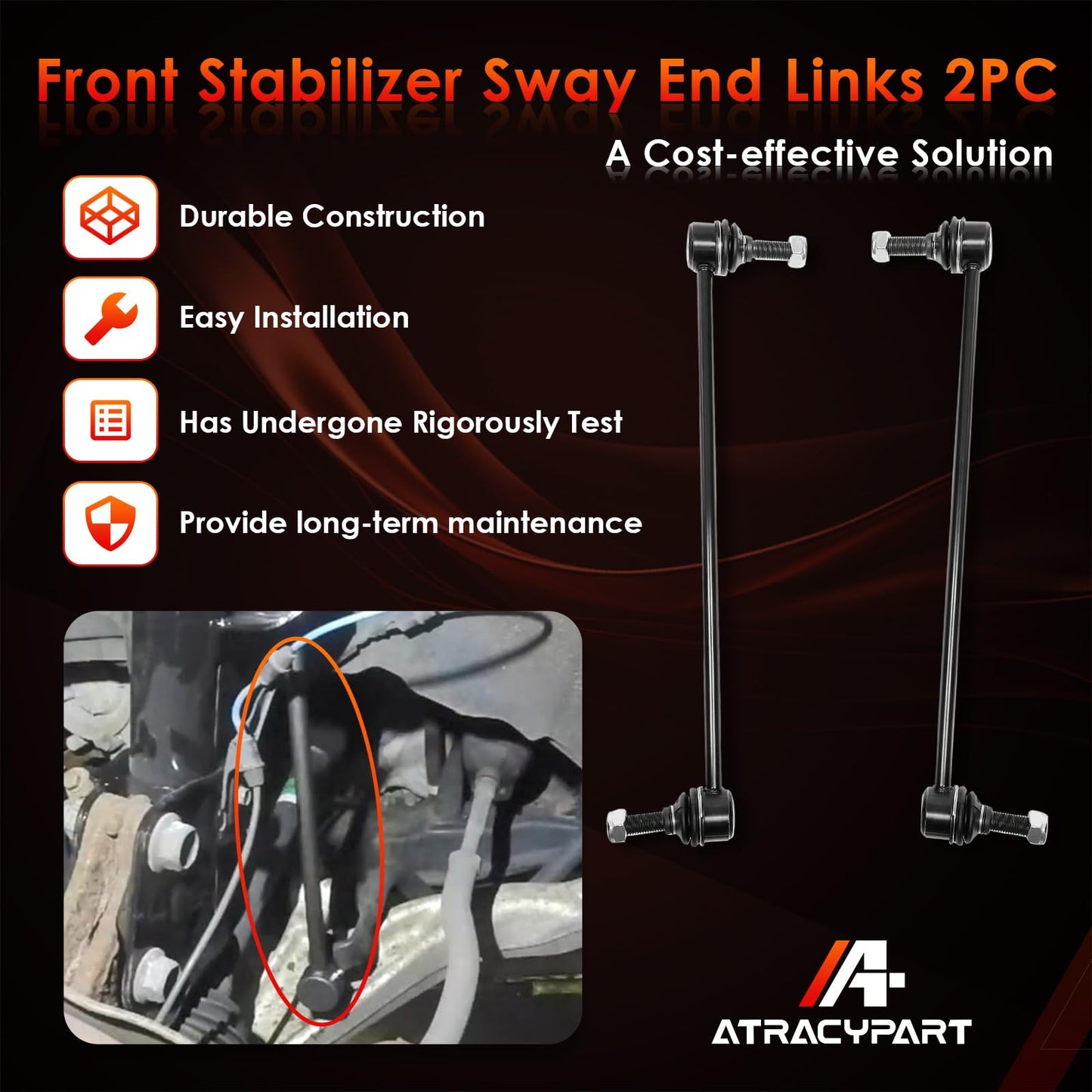 Front Sway Bar Stabilizer Links 2 Pcs｜Replacement For 2007-2017 Buick Enclave, Chevy Traverse, GMC Acadia & Saturn Outlook｜Replace OE#: K750155