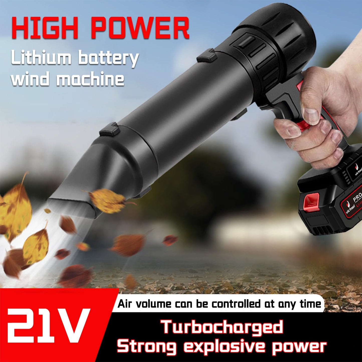 Oubit Compressed Air Duster, 350000RPM Portable Violent Jet Dry Blower, Speedless Cordless Turbo Turbo Fan, Electric Air Duster with Brushed Motor 10-Cell 1300mAh Battery for Car and Home