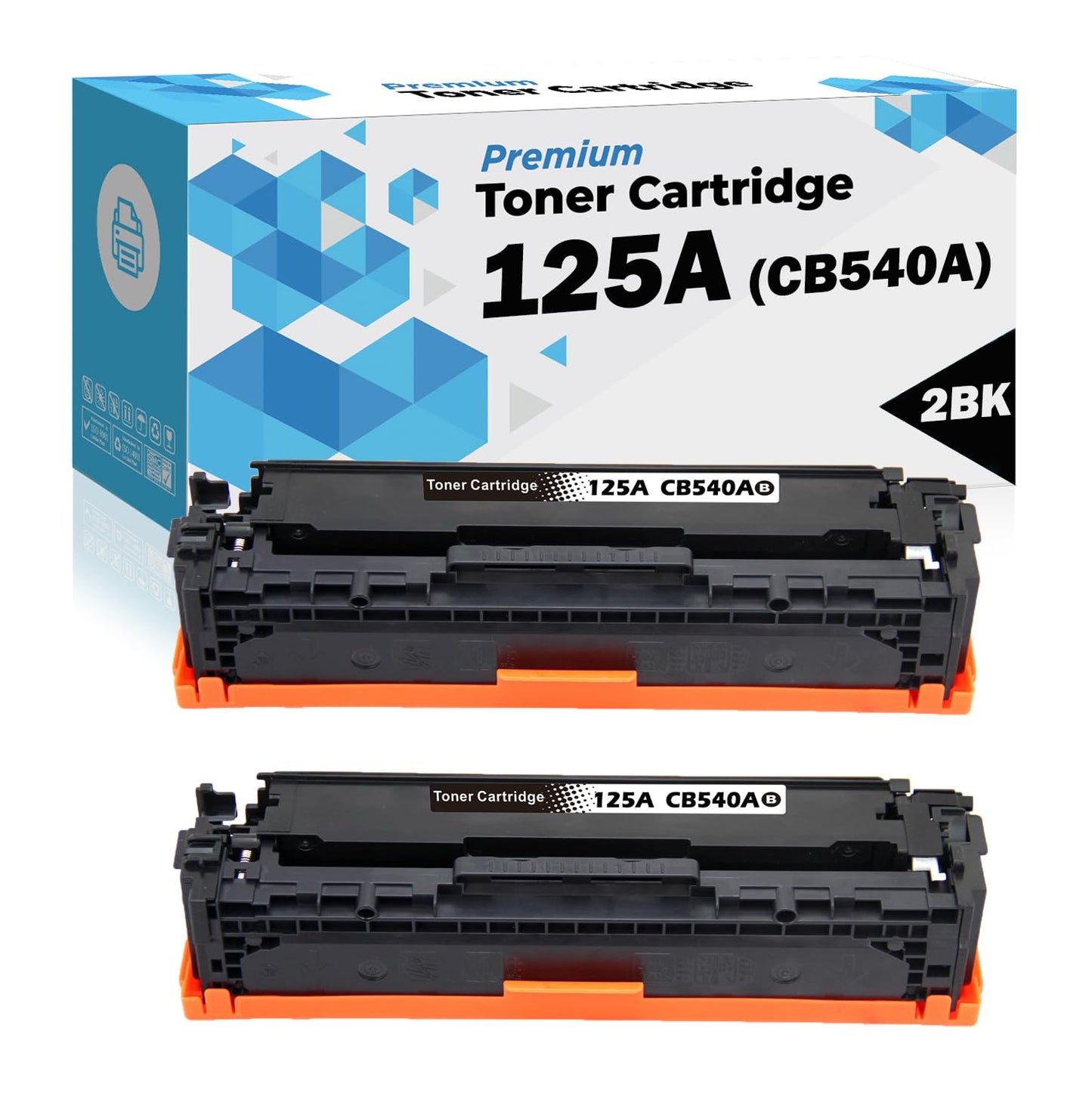 Ultra Toner® Compatible Replacement for HP 125A CB540A Black Toner Cartridge work with CB541A CB542A CB543A - HP Color LaserJet CM1312 MFP CM1312NFI CP1210 CP1215 CP1510 CP1514N CP1515N CP1518NI (2BK)