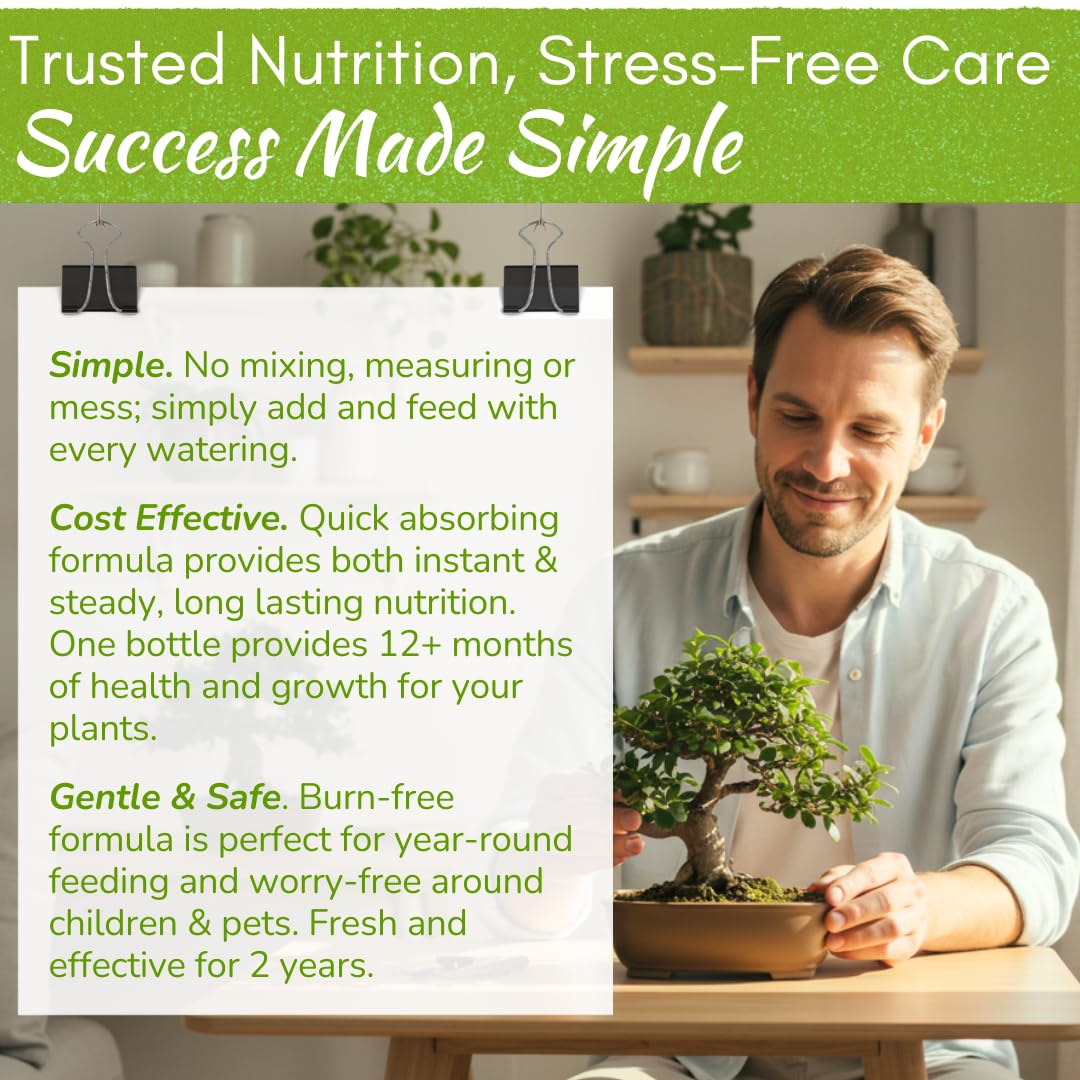 Bonsai Tree Food | Premium, Gentle Liquid Fertilizer for Healthy Growth, Strong Stems and Beautiful Blooms | 3-3-3 Balanced NPK Concentrate | 8 oz (240 ml)