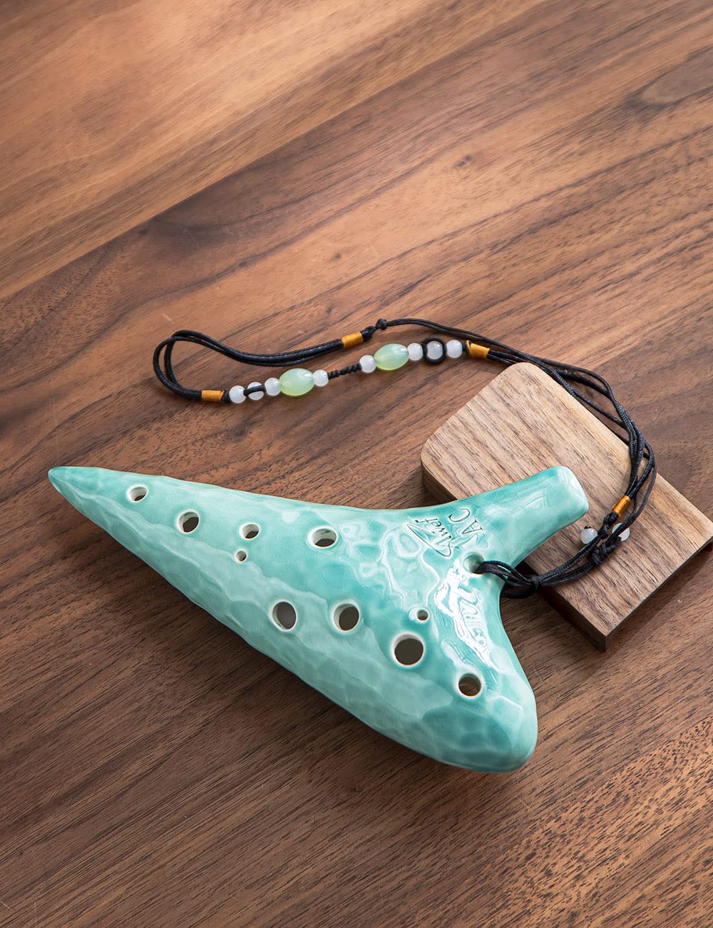 Awef Jingle Stream 12 Hole Ocarina Alto C Ocarina with Ocean Ripple Texture (Cyan)