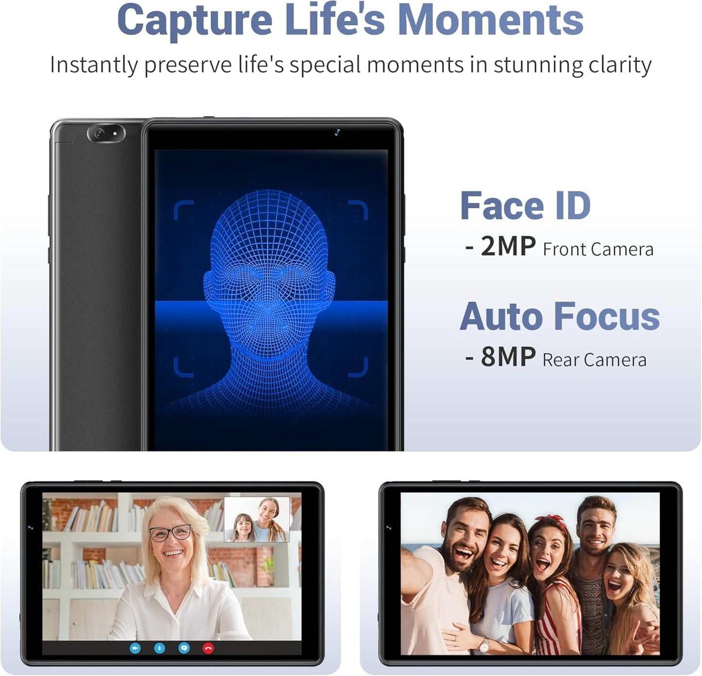 2025 Topsand 8 inch Tablet, Android Tablet with GPS Built in,12GB RAM 64GB ROM (1TB Expandable), 8MP Camera, 2.0GHz Processor, 2.4GHz&5GHz Wi-Fi/BT5.0, FHD Screen Tablets