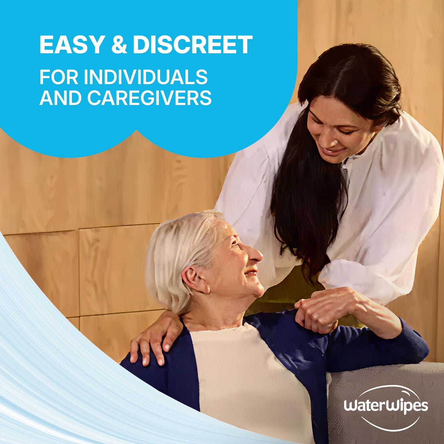 WaterWipes Adult Care Sensitive Body & Intimate Hygiene Wipes, 360 Wipes (12 Packs), Extra Large Textured, 99.9% Water-Based, For Everyday Personal Uses