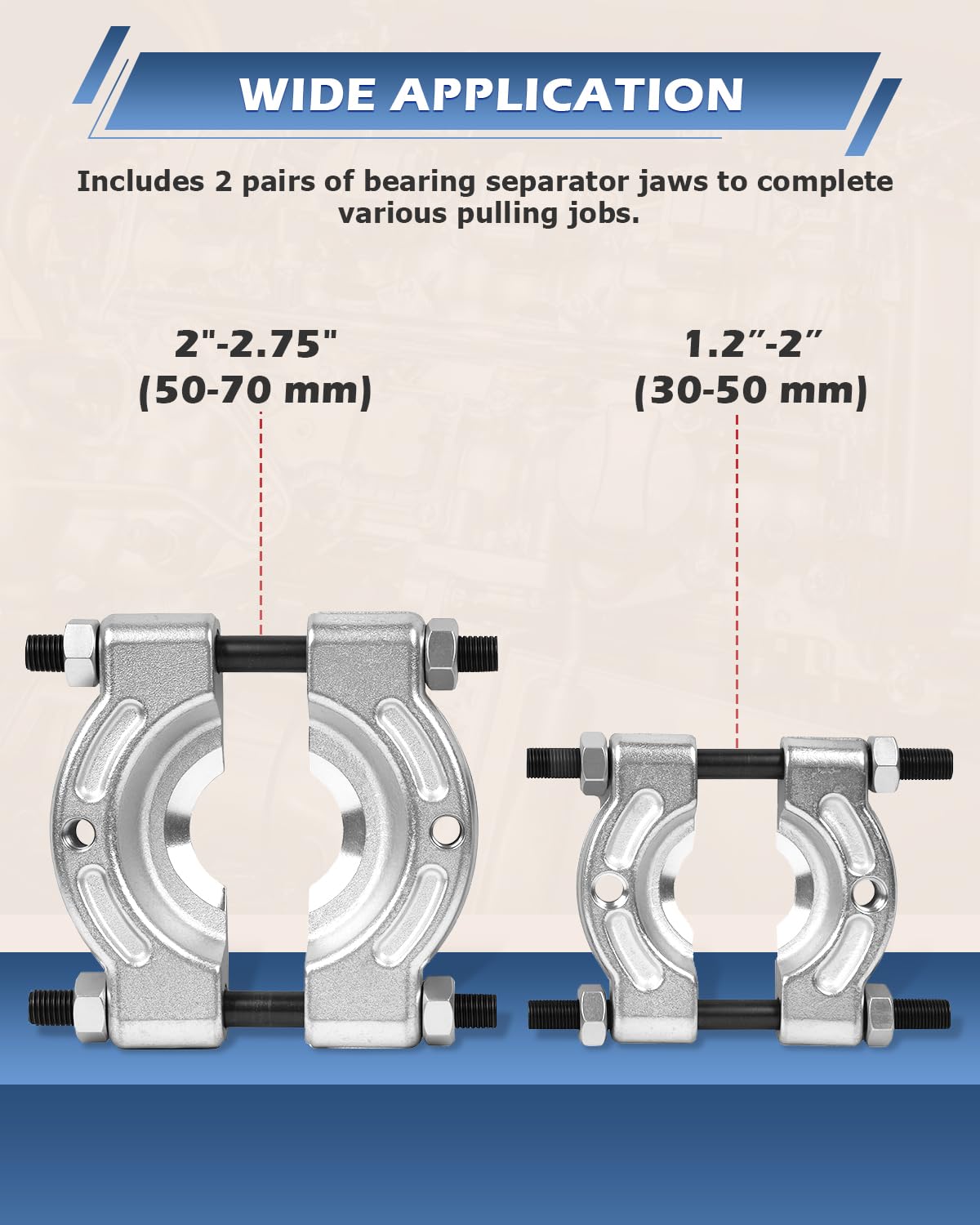 DAYUAN 14pcs 2 inch and 3 inch Splitters Remove Bearings Kit 5 ton Capacity Bearing Separator Puller Set with Red Case
