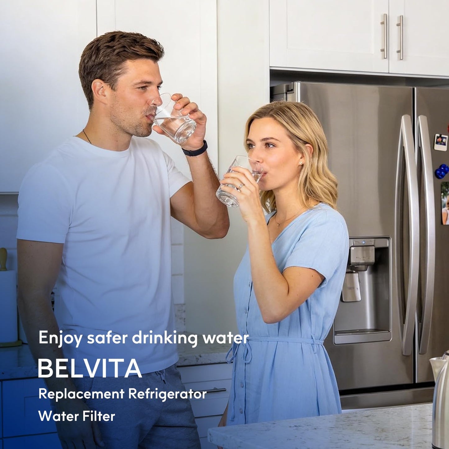 BELVITA DA29-00020B Refrigerator Water Filter Compatible with Samsung DA29-00020B-1, DA29-00020A, DA97-08006A, HAF-CIN/EXP, RF28HFEDBSR, RF28HMEDBSR, RF263BEAESR, RF263TEAESG, RF4267HARS, 469101 3PACK