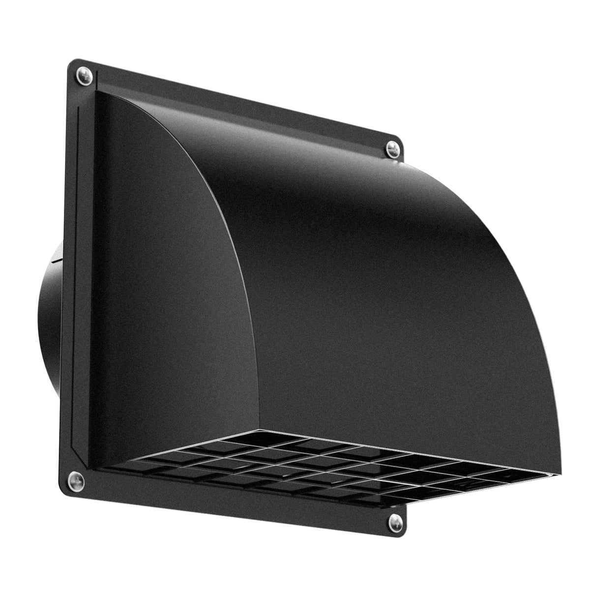 4 Inch Dryer Vent Cover Outside, HG Power Metal Wall Vent Cover with Removable Screen & Cushioned Non-Return Flap, Air Vent for House, Range Hood, AC, Opening Diameter: 3.81" Black