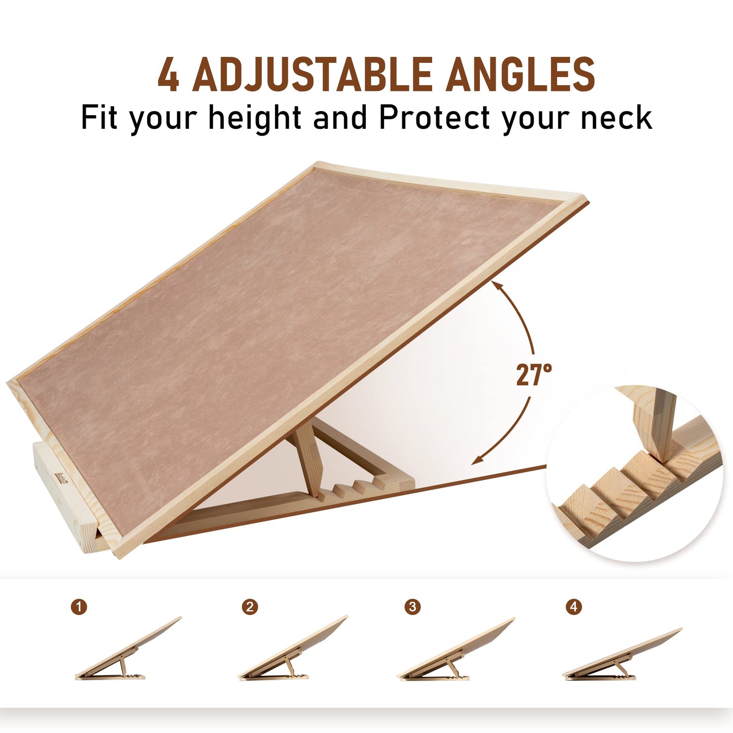 Becko US Puzzle Board & Bracket Set/Wooden Puzzle Board Kit/Jigsaw Puzzle Plateau - with Puzzle Board for Up to 1500 Pieces