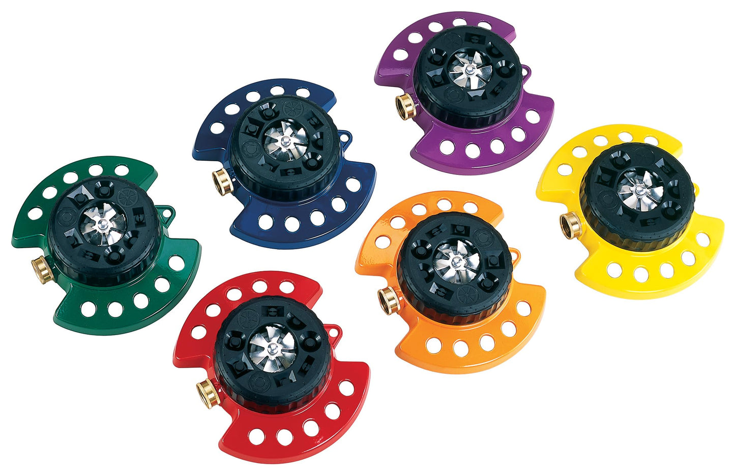 Dramm 15025 Colorstorm 9-Pattern Turret Sprinkler with Heavy-Duty Metal Base, Blue