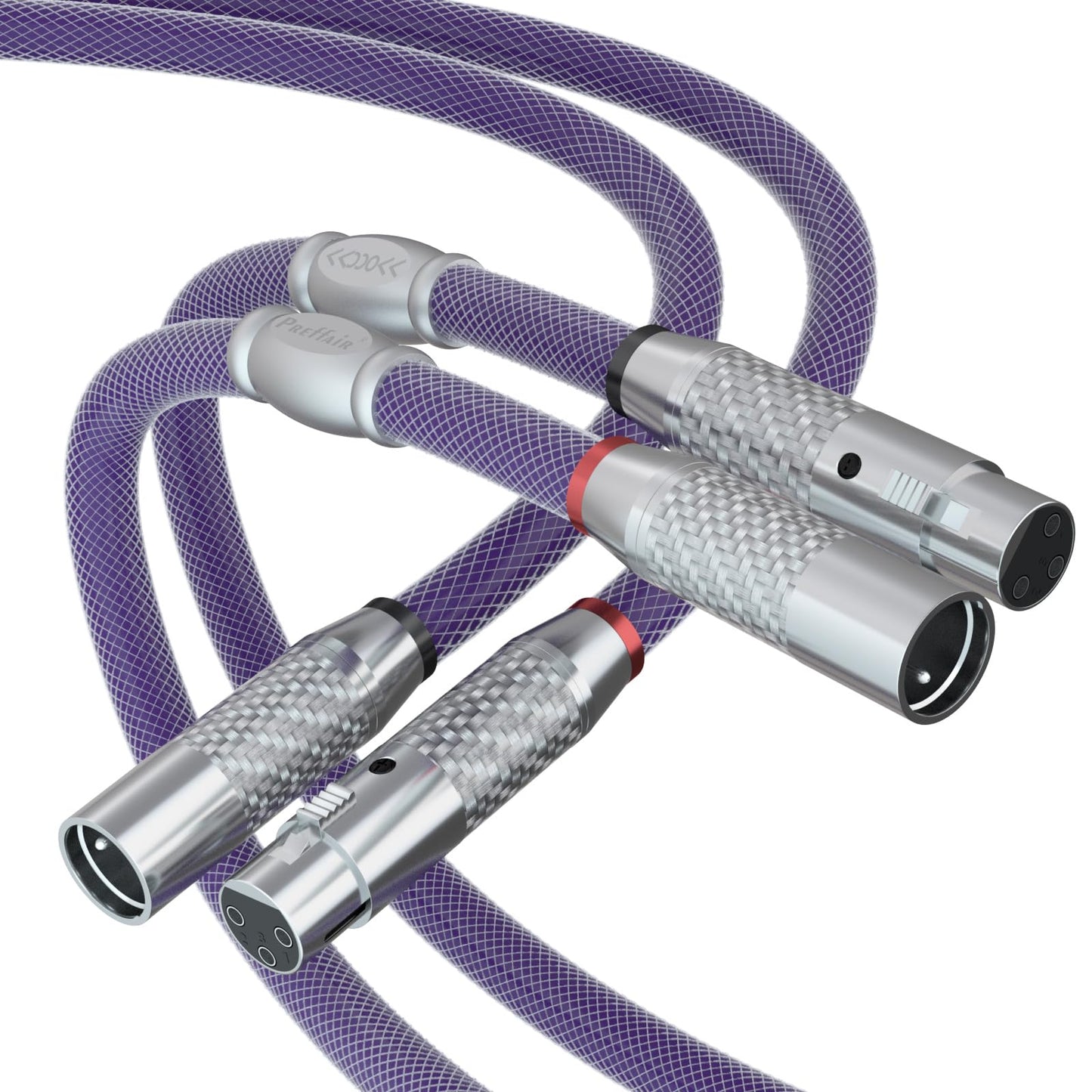 Preffair 18AWG XLR Balanced Cables 3Pins Female to Male Audio Wires with 4N OFC Copper Cores, Rhodium Plated XLR Connectors for Mixers/Amplifiers/Speakers/Home Stereo Systems-1 Pair (1.5M/5.0Ft)