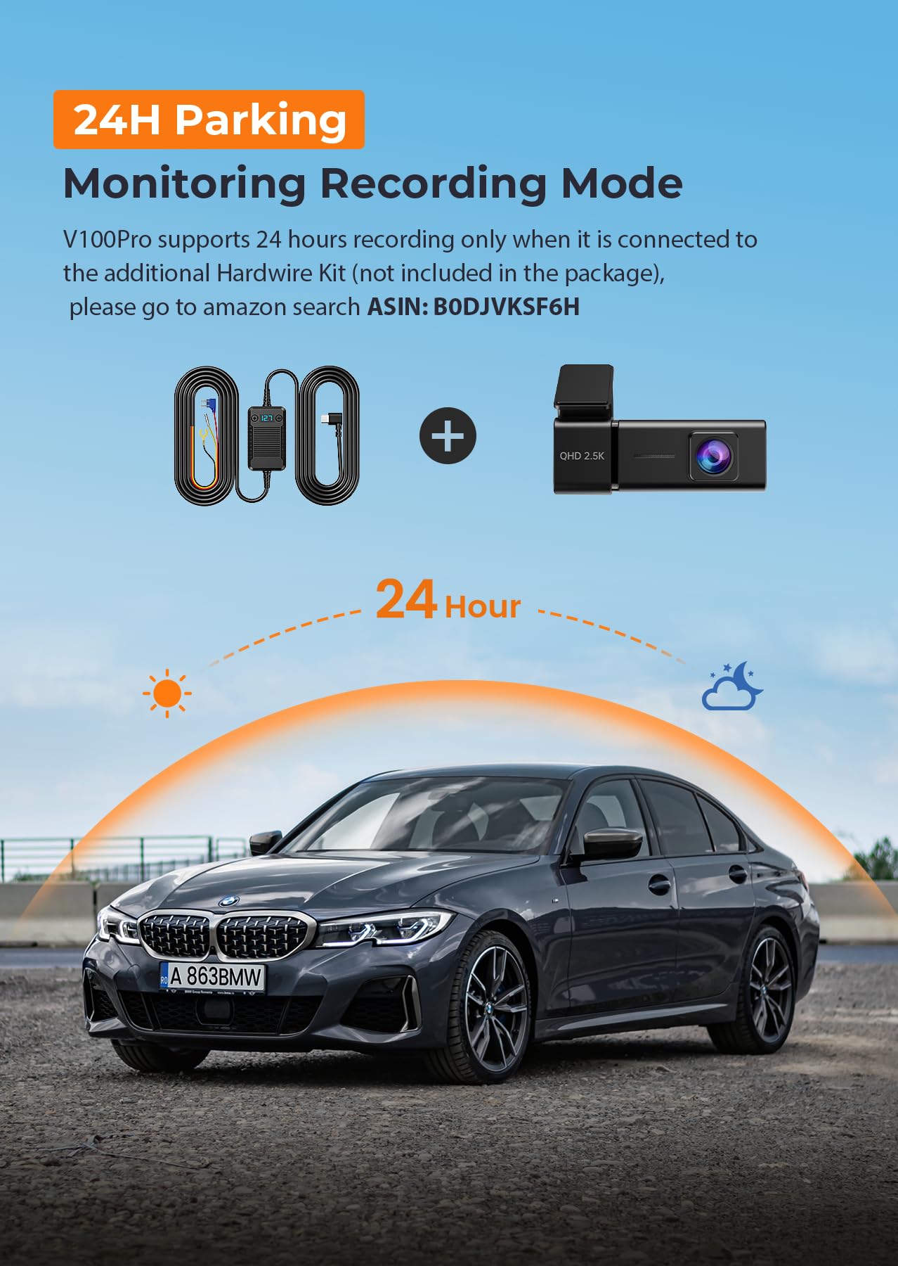 Dash Cam Front 1440P Dashcam with 32G SD Card, Dash Camera for Cars, Mini Dashcams with App,WiFi, Night Vision, G-Sensor, Loop Recording, 24H Parking Mode, Support 256GB Max