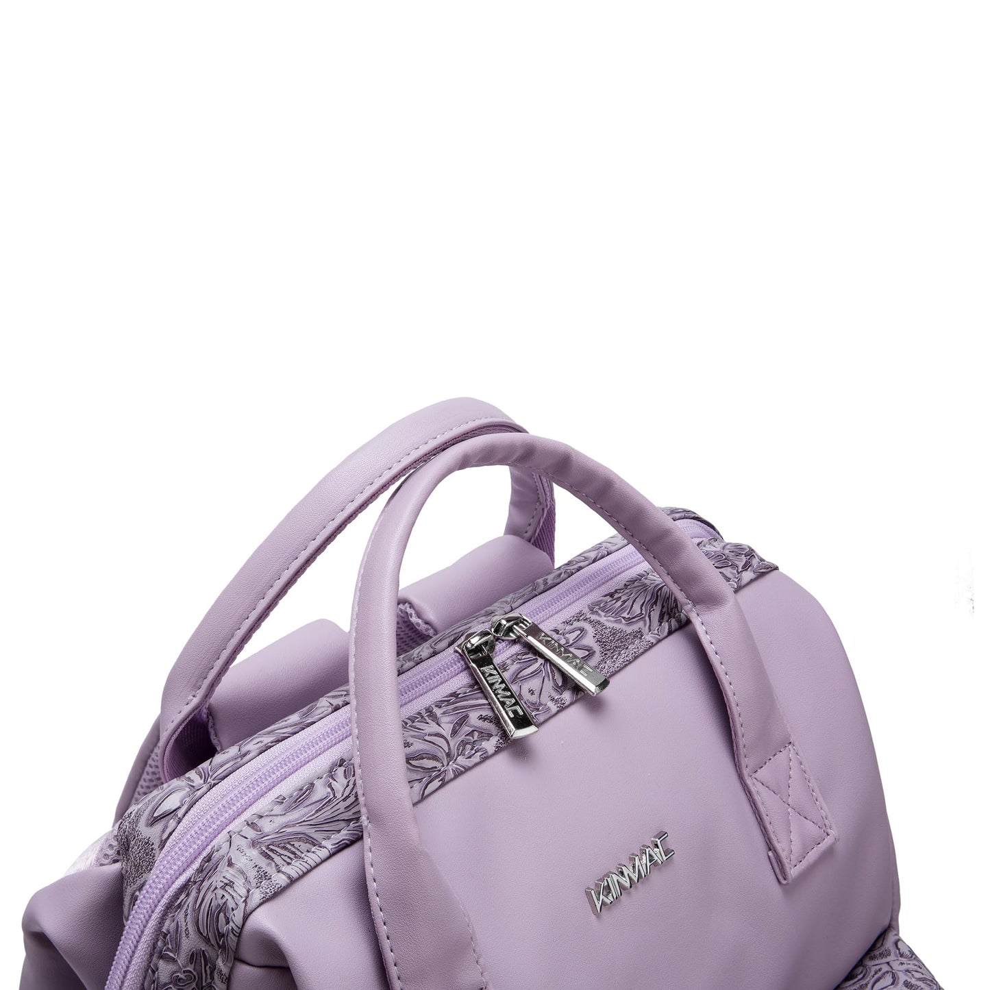 Kinmac Wide Open Style Laptop Backpack for Laptop Up to 15.6 Inch Men Women Travel Outdoor Backpack (Purple Flower PU)