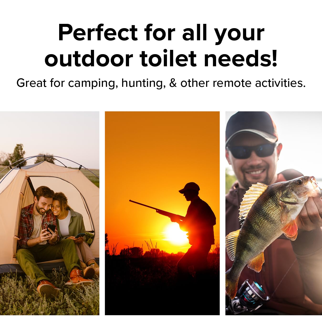 Camco 41548 Toilet Waste Bags | Features a Durable, Double-Bag Design | Great for Camping, Hiking and Hunting and More | 10-Pack, Black