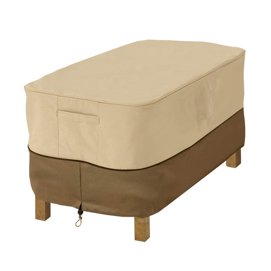 Classic Accessories Veranda Rectangular Patio Ottoman/Side Table Cover-Durable and Water Resistant Outdoor Furniture Cover, Small (71992), 32-Inch L by 22-Inch W by 17-Inch H