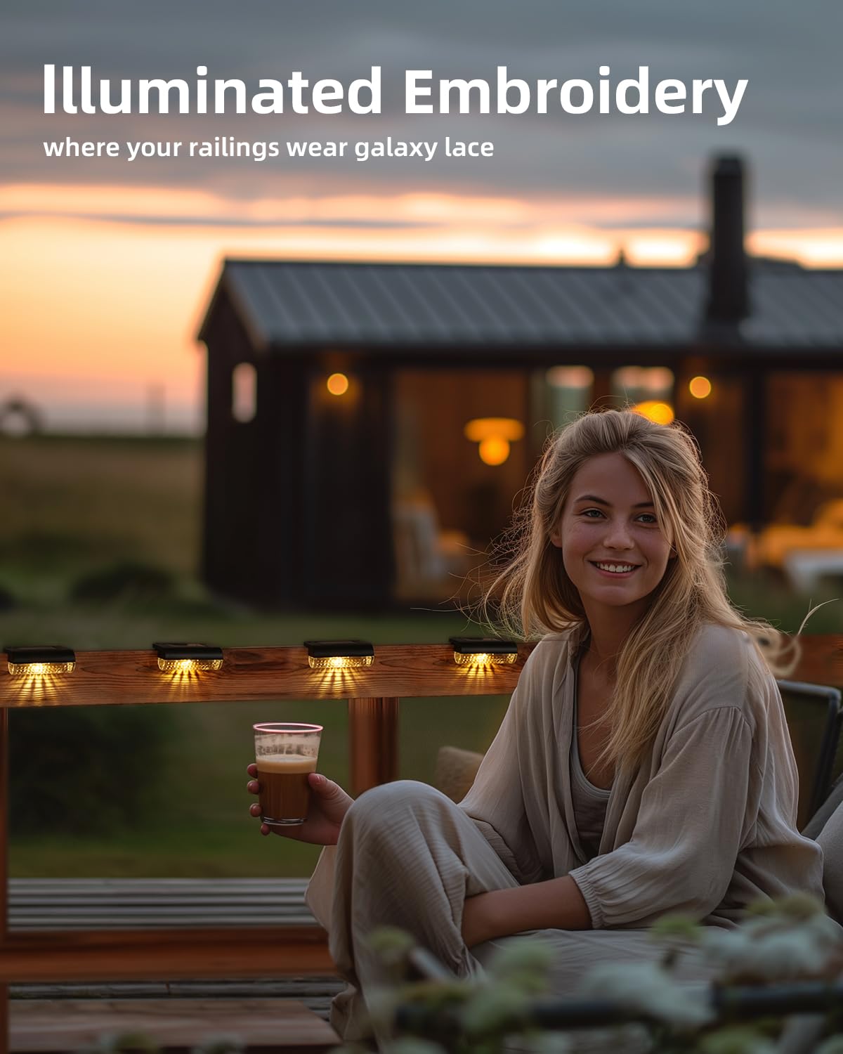 16Pack Solar Lights Outdoor Stair, Waterproof Solar Power Stair Lights Outdoor for Garden, Fence, Yard, Deck and Pathway(3000K Warm White)