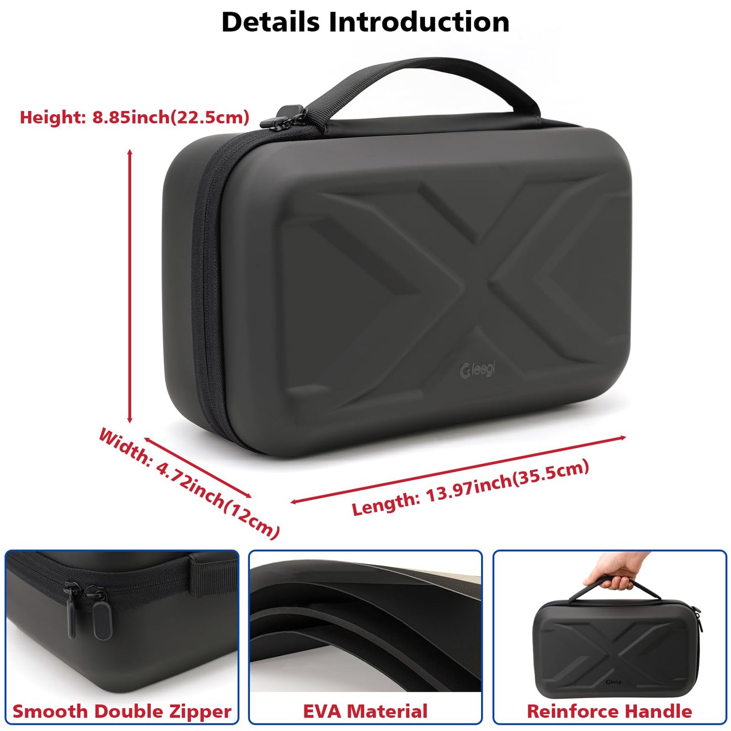 Gleegi EVA Protection Case Compatible with NOCO Boost X GBX155: 4250A/Boost GB150: 3000A UltraSafe Jump Starter, Portable Carrying Case for Car Battery Booster(CASE ONLY)