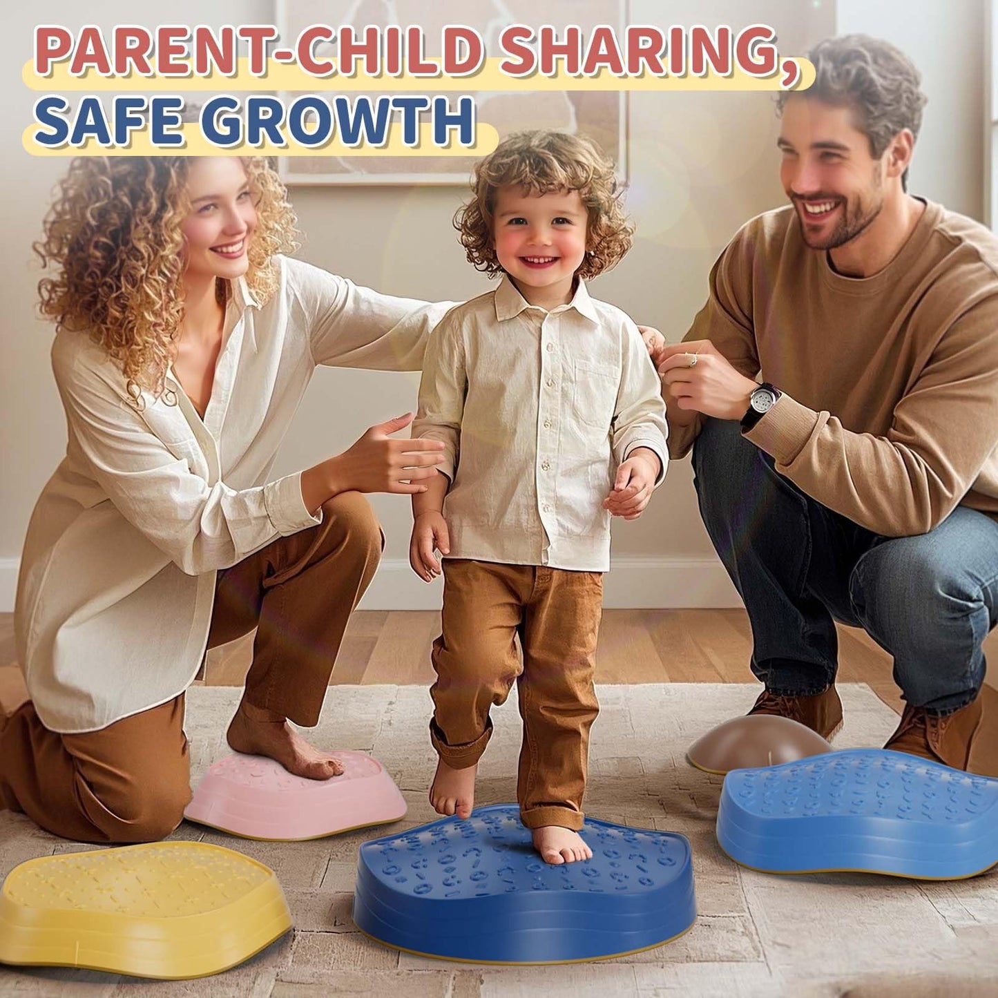KidBloom Balance Stepping Stones Kids, Sensory Toys for Autism, Outdoor Toys Kids 3-5, Non-Slip Balance Stones for Obstacle Course, Includes Waterproof Storage Bag