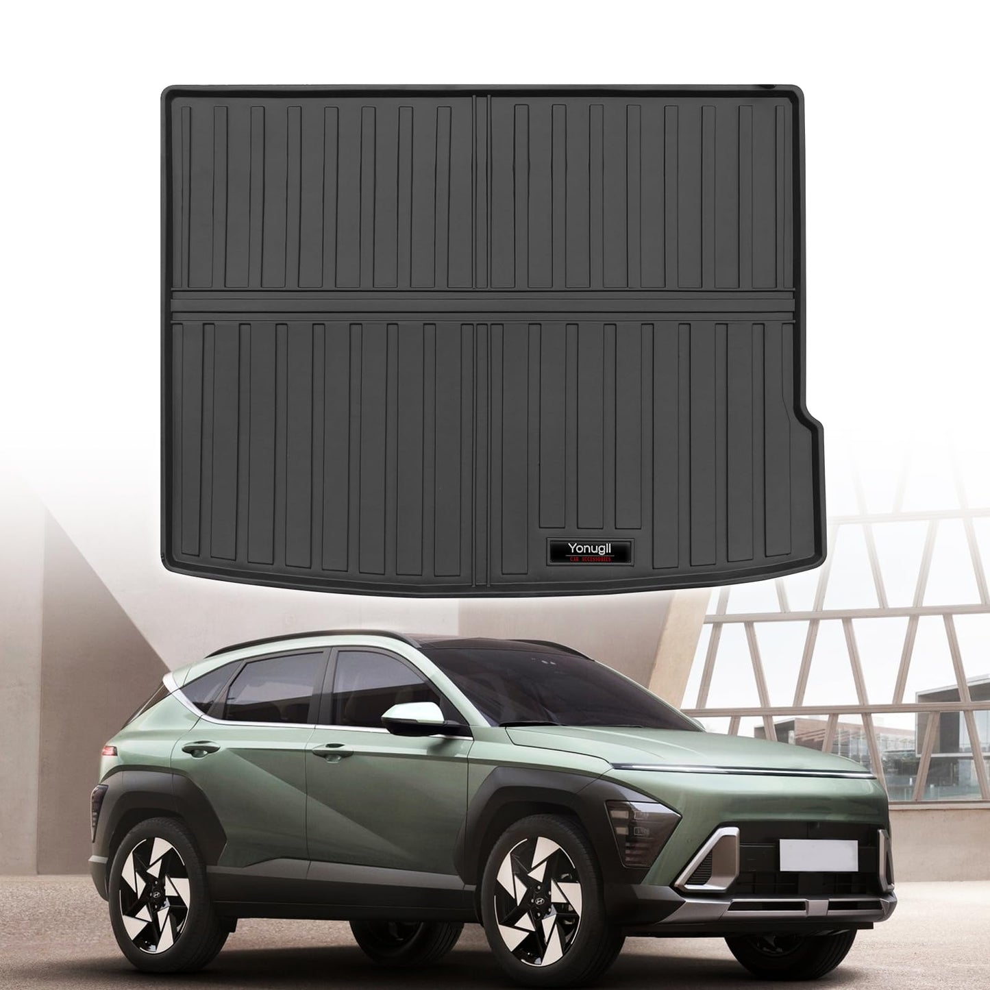 Custom for 2024 2025 2026 Hyundai Kona Cargo Mats Trunk Liner All Weather TPE Protection Mat Accessories (Fit for Gas & Electric) (for 2024-2026 Hyundai Kona)