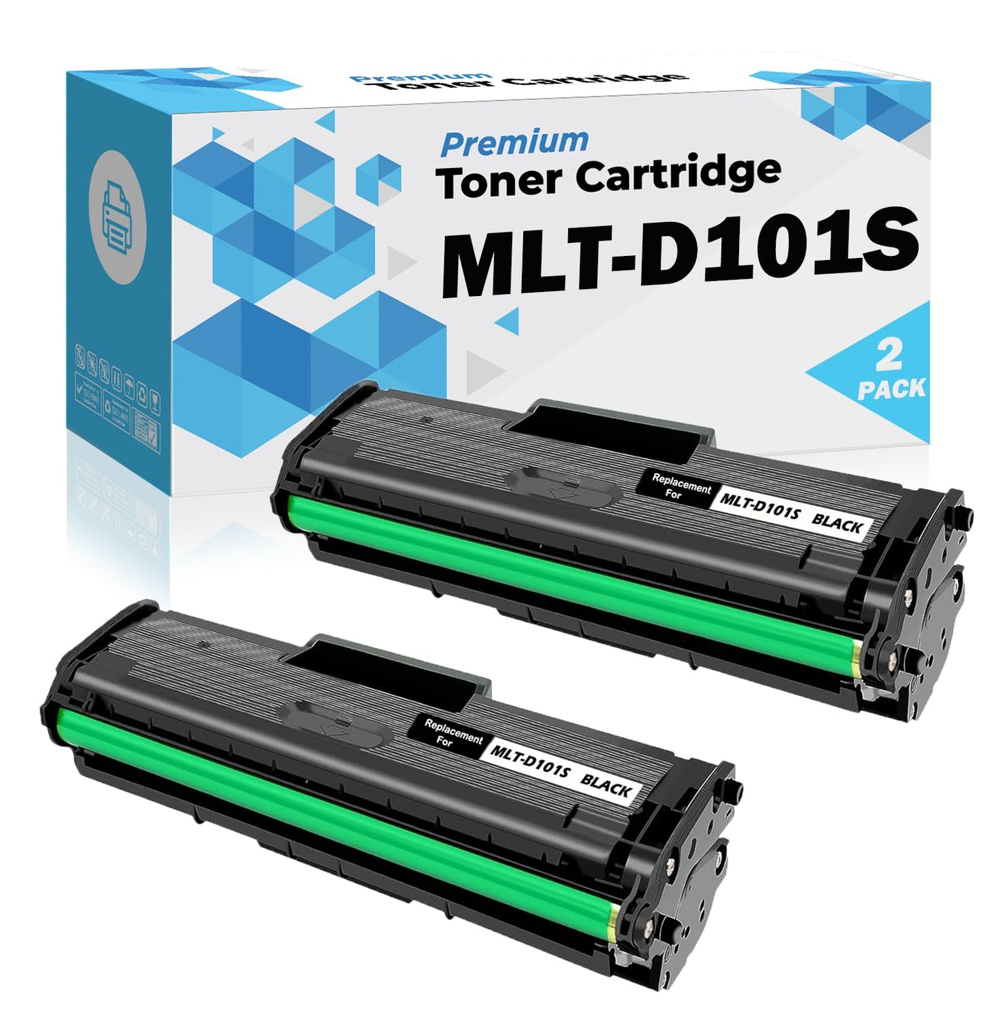 Ultra Toner® Compatible Replacement for Samsung MLT-D101S Black Toner Cartridge mlt-d101 MLTD101S D101S ML-2160 ML-2165 ML-2165W SCX-3400 SCX-3400F SCX-3400FW SCX-3405FW SCX-3405W SF-760P (2PK)