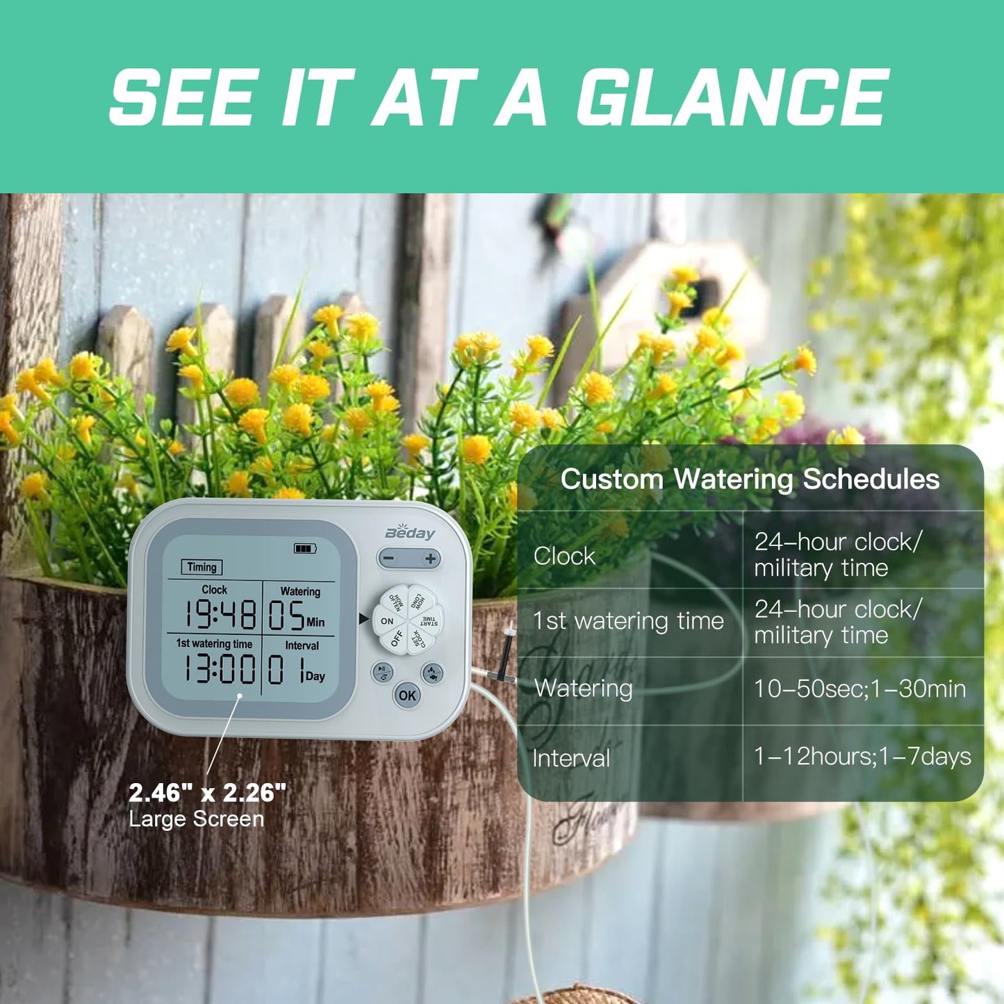 Automatic Plant Waterer Indoor Self Watering System for 15 Potted Plants, Auto Drip Irrigation Kit Programmable Water Timer with Smart Humidity Detection