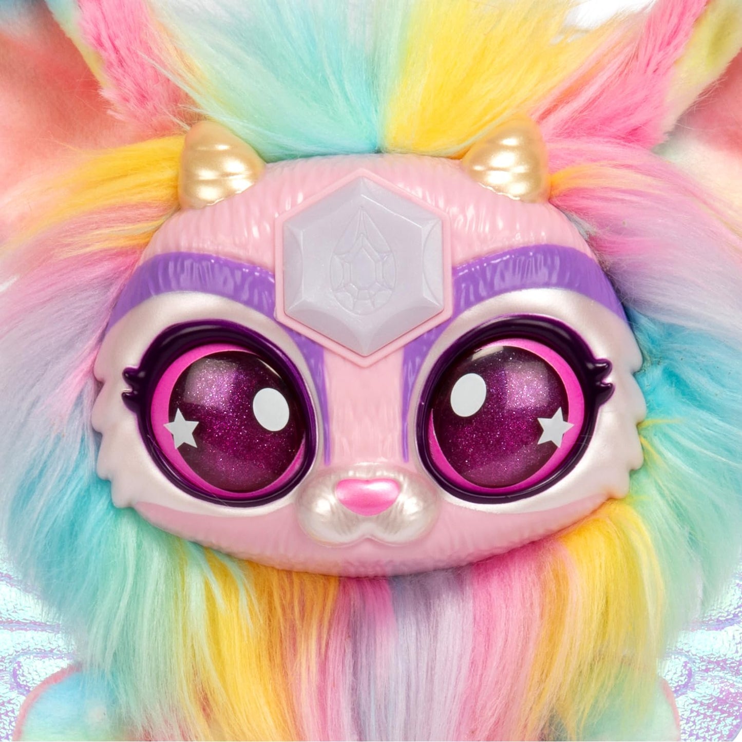 Magic Mixies Magical Gem Surprise Cauldron. with New Shimmer Eyes! Reveal an Mixie Plushie from The Fizzing Cauldron and Discover 2 Magical Solar Gem Surprises!