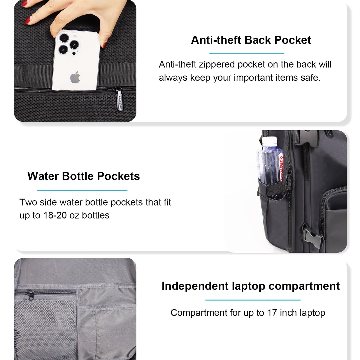 Aklsvion Travel Laptop Backpack Durable Laptops Backpack for Women & Men 30L Business Anti Theft Fits 15.6 Inch Computer Durable Water-Resistant Pack Multiple Organizational Compartments