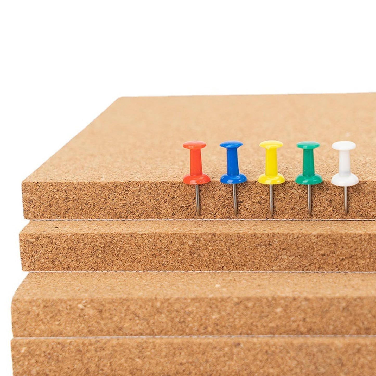 15 Pack Cork Bulletin Board 17 x 8 Inch, 1/2'' Thick Cork Board Tiles Self Adhesive Cork Board Frameless Cork Tiles Wall Decor with 100 Pushpins for School Home Office