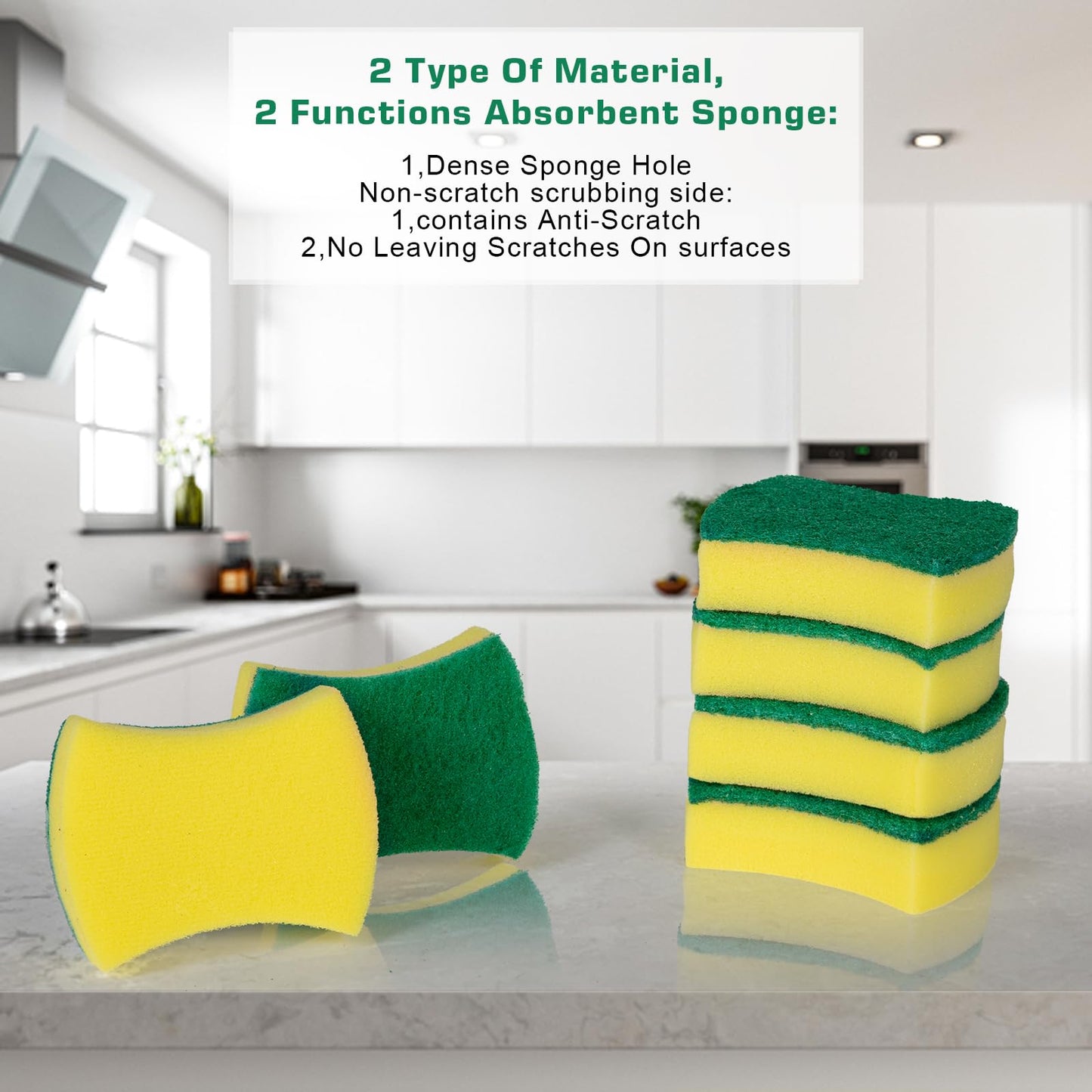 300 Pack Kitchen Cleaning Sponges, Eco Non-Scratch for Dish,Scrub Sponges…