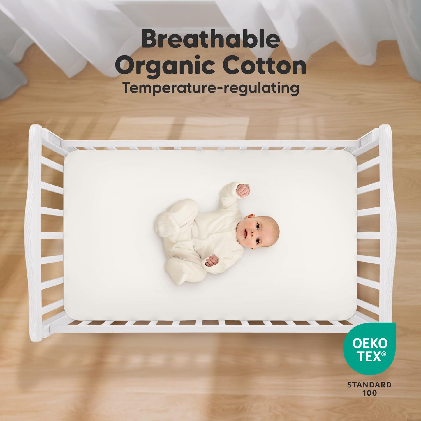 KeaBabies 2-Pack Organic Crib Sheets for Boys, Girls - Fitted Crib Mattress Sheet Neutral, Breathable Jersey Cotton Cover for Baby Bed, Toddler Mattress, Soft & Cute Prints (Woodland)