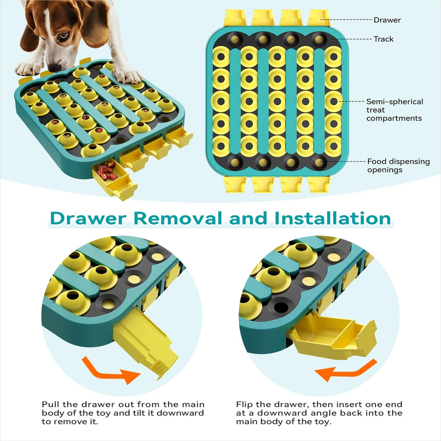KADTC 4 Levels of Step-by-Step Challenge - U.S. Brand & Design - Extra-Large Size Beginner to Advanced Dog Puzzle Toy for Small/Medium/Large Smart Dogs Hard Puzzles Difficult Mental Stimulation Toys