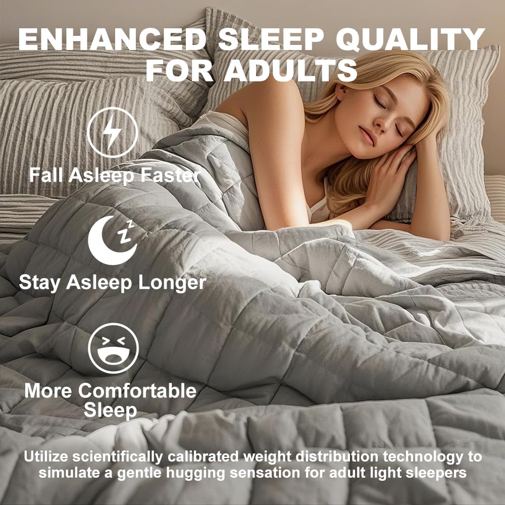 Allike 2 in 1 Weighted Blanket 15 lbs - 48"x72" for Adults, Warn Fleece Front, Cooling Tencel Back, Full Double Twin Size Bed Soft Sherpa Fluffy Throw Plush Washable Heavy Comforter
