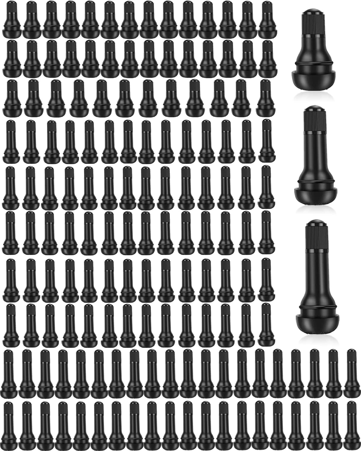 Riseuvo 150 Pcs TR412 TR413 TR414 Tire Valve Stems - Rubber Snap-in Valves for 0.453" Rim Hole Universal Fit Car, Truck, Trailer, ATV, Lawn Mower