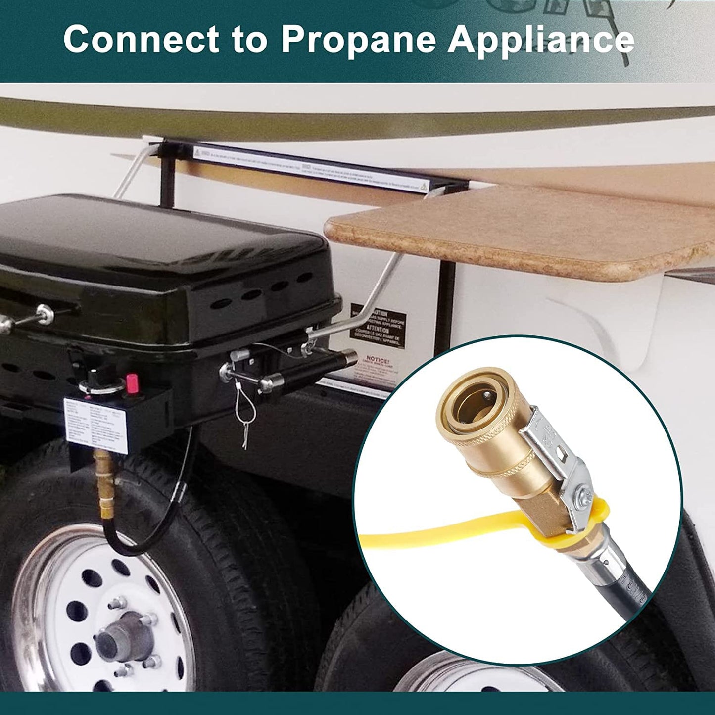 GASPRO 20ft RV Propane Quick Connect Hose - Low Pressure Extension Hose with 1/4" Disconnect Fittings - Ideal for Gas Grills, Griddles, Stoves, Fire Pits