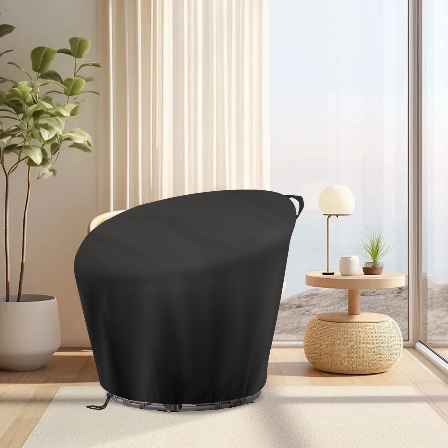 Agustone Papasan Chair Cover, Waterproof Cover for 47in Outdoor Patio Wicker Papasan Chair Cover Heavy Duty Cover