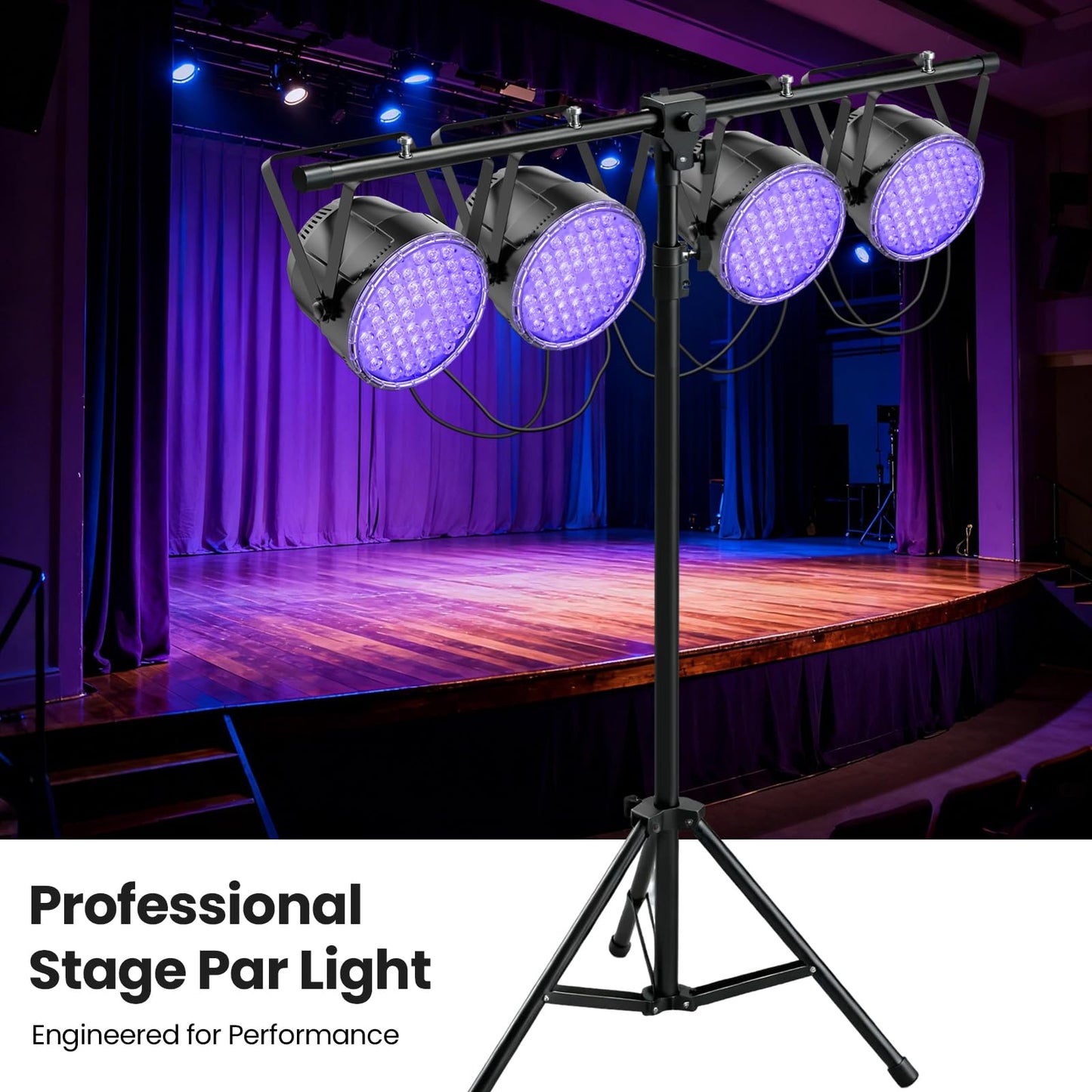 Big Dipper LED Stage Lights Par Lights 54X3W RGB 3in1 Bright Lighting with Master-Slave DMX 512 Sound Activated Spotlights Uplights for Event Concert Club Church 1 Pack