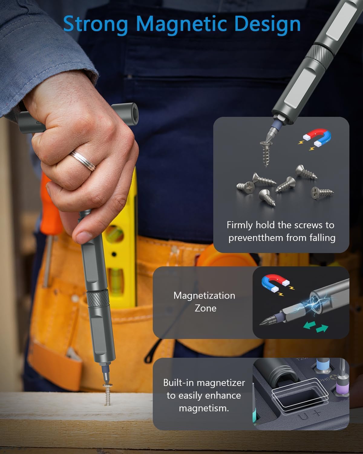 AMIR 42 in 1 Ratchet Screwdriver Kit for Father's Day Gift, with 40 PCS Magnetic Bits, Repair Screwdriver Set with Rotatable Ratchet Handle, Versatile Handle Screw Driver Set with Carry Case(Gray)