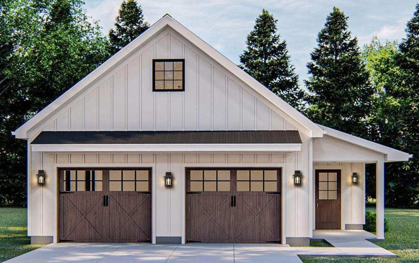 OUPAVOCS Modern Outdoor Wall Lights, Exterior Porch Lights Fixture Wall Mount, Waterproof Outside Wall Sconce with Water Ripple Glass, Oil Rubbed Bronze Patio Wall Lantern for Garage, House, 1 Pack