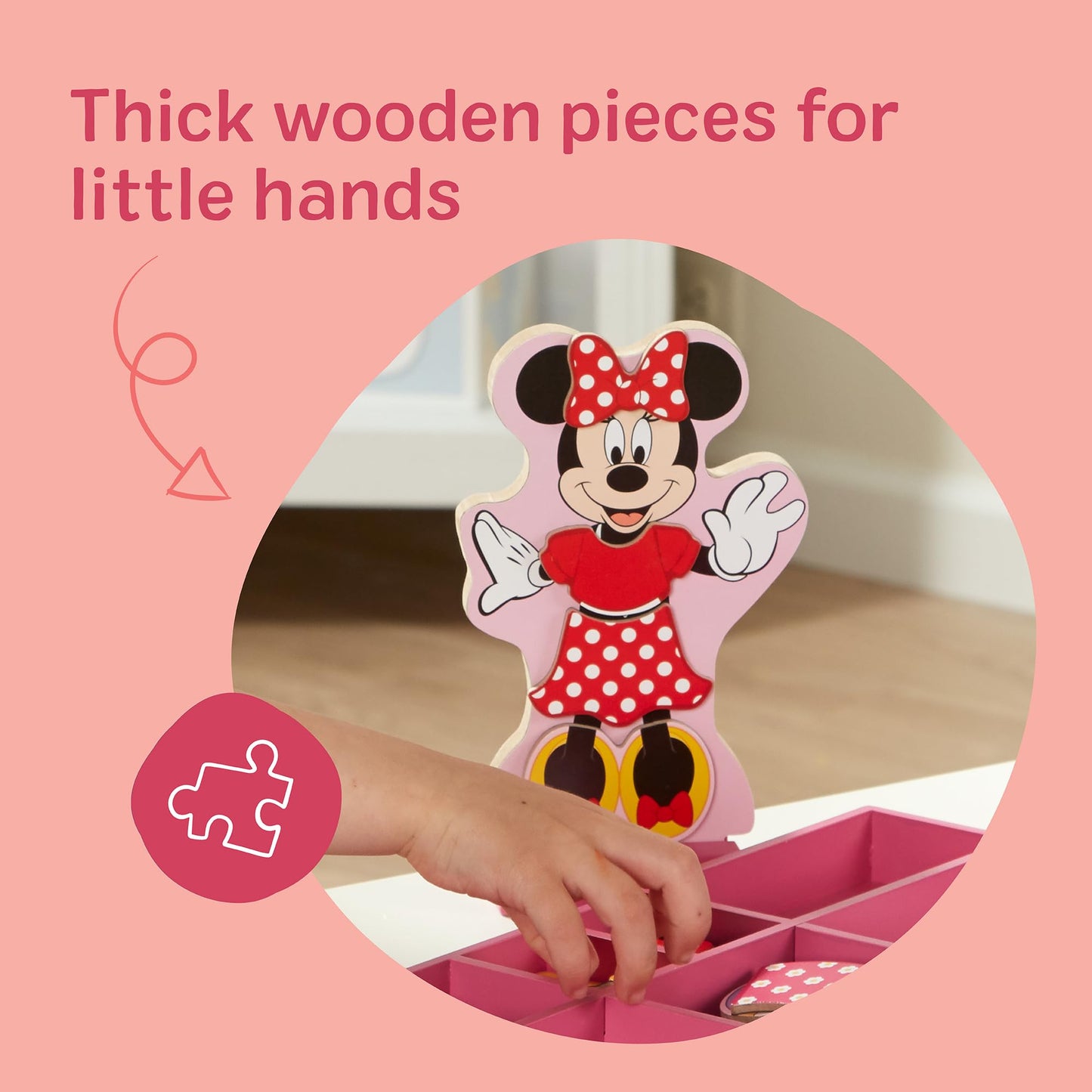Melissa & Doug Disney Minnie Mouse and Daisy Duck Magnetic Dress-Up Wooden Doll Pretend Play Set (40+ pcs) Minnie Mouse Toys, Disney Dress Up Dolls for Preschoolers and Kids Ages 3+