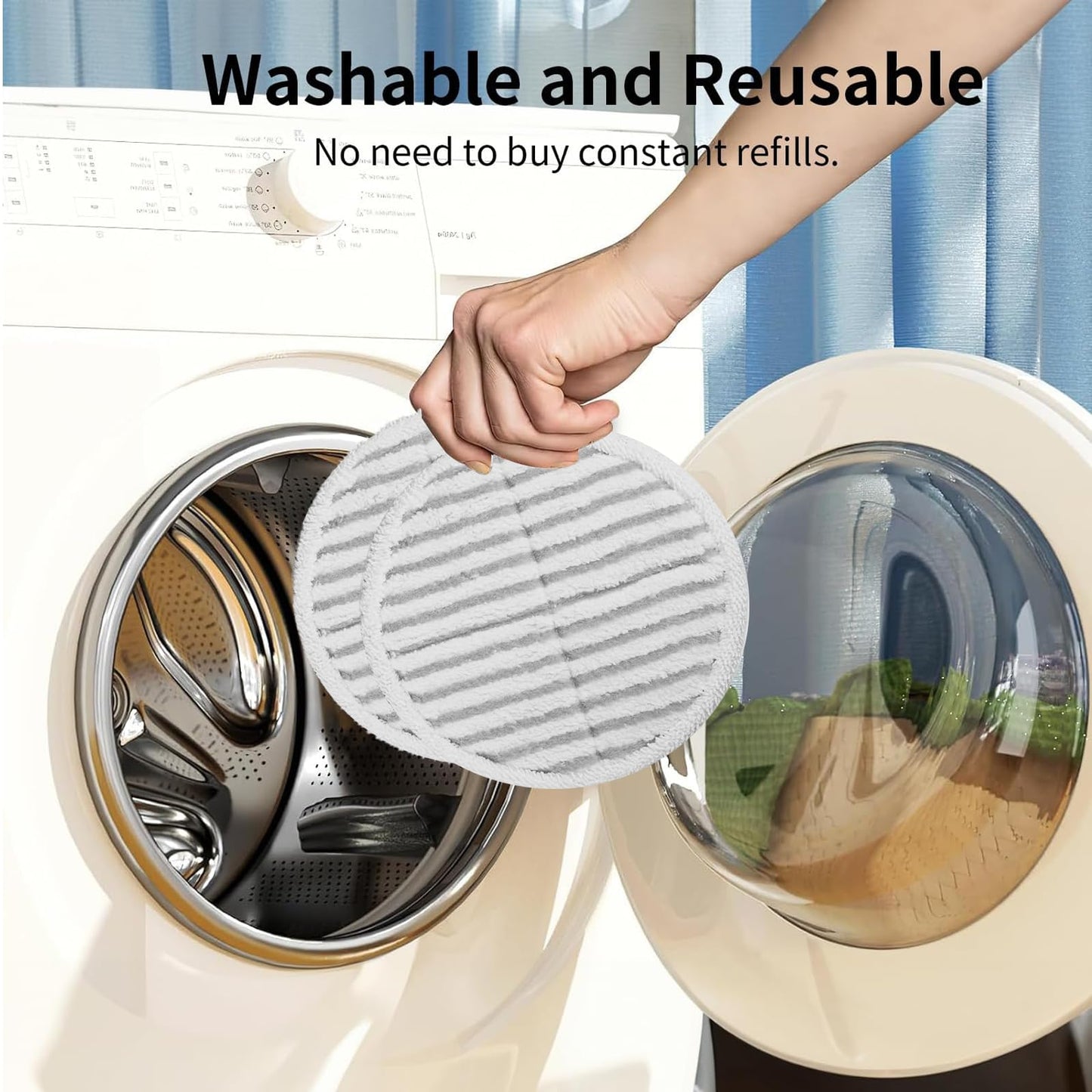 BIHARNT 8 Pack Spin-Wave Mop Replacement Pads Compatible with Bissell Spin-Wave 2039,2039A,2124,2307,23157,20391,20399 Series Steam Mop Pads for Bissell Spin-Wave Hard Floor Cleaner