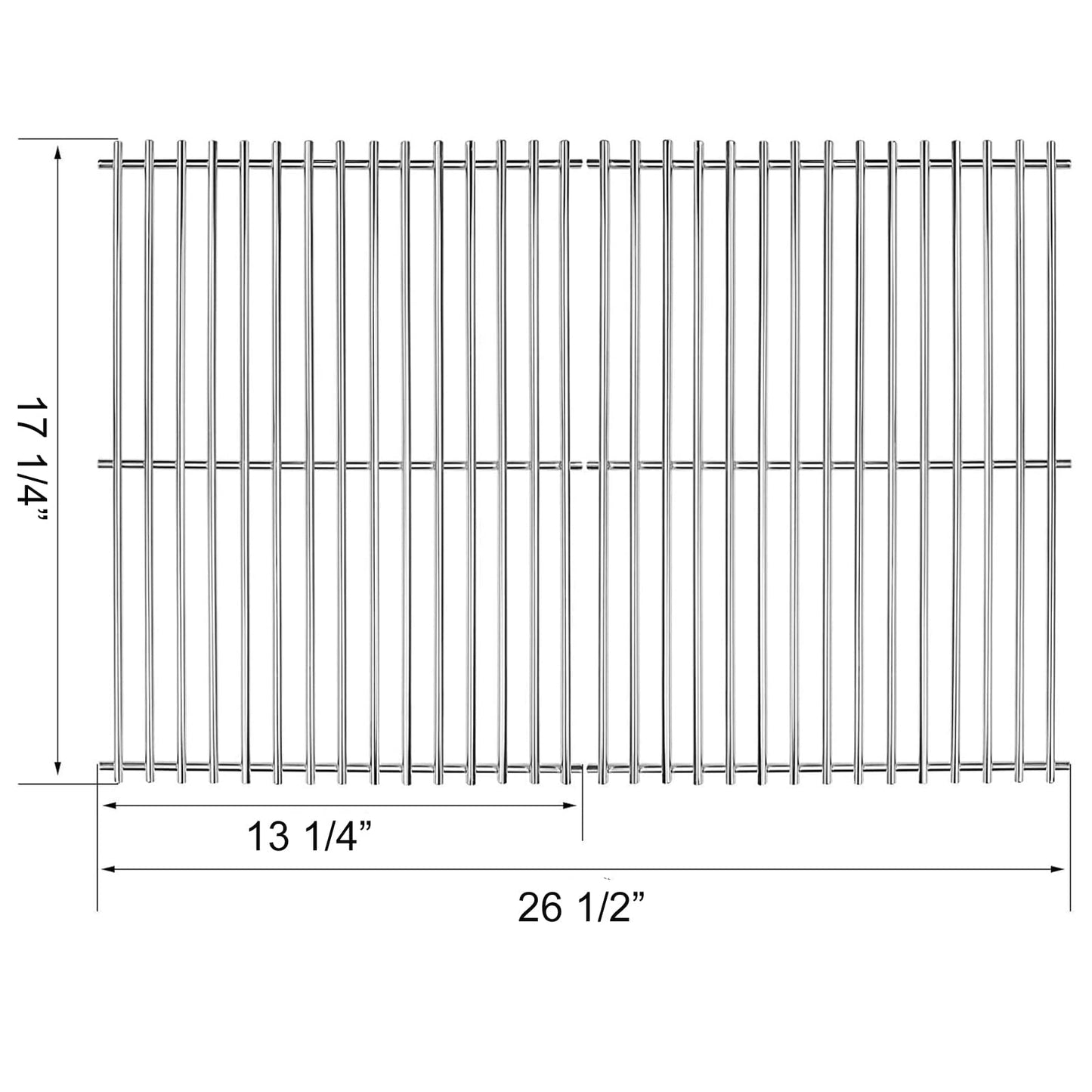 GFTIME 17-1/4" x 26-1/2" Cooking Grate for Nexgrill 4-5 Burner Grills 720-0783E 720-0697 720-0888 720-0783C, Grill Grid Replacement Part for Charbroil, Master Forge, Broil Mate 7020-54, Huntington
