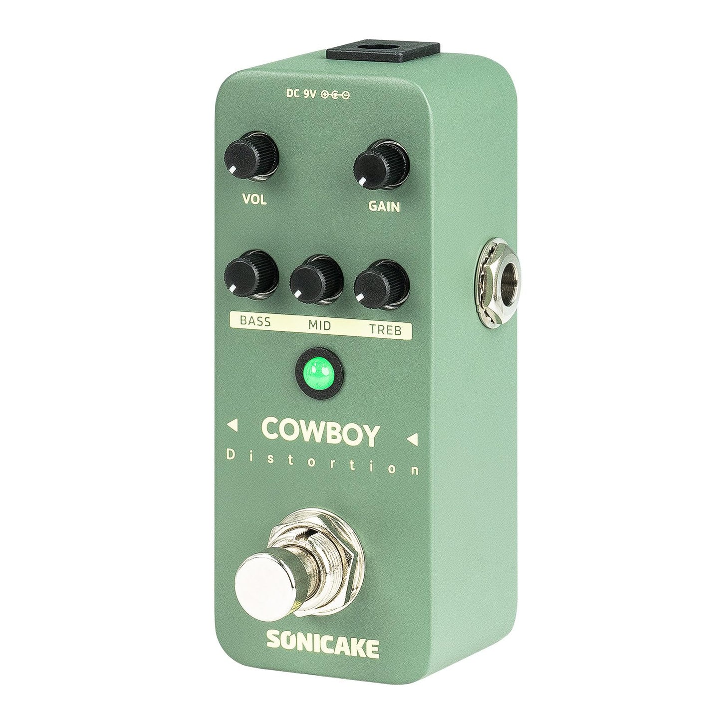 SONICAKE Distortion Guitar Pedal, Mini High Gain Distortion Pedal for Electric Guitar and Bass, 2 Modes Mid-frequency of The Normal Distortion, True Bypass - Cowboy Distortion